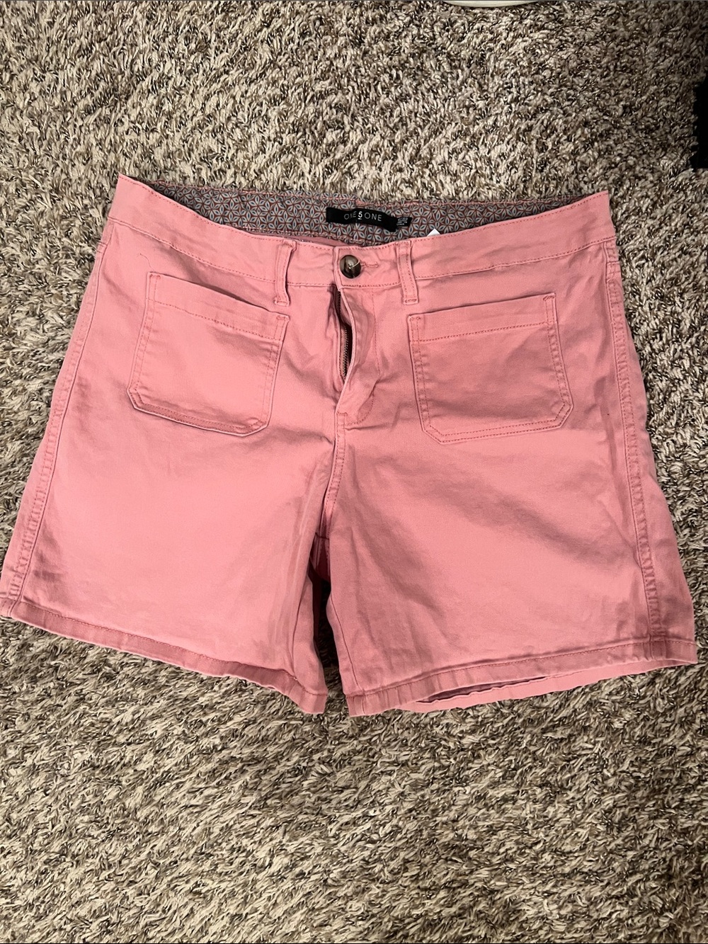 one 5 one Dusty Pink Front-Pocket Shorts
